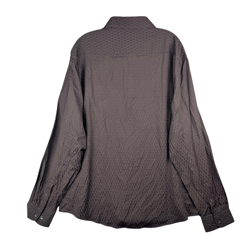 Cactus Man 3XL Ricky Singh Black Textured Diamond Long Sleeve Button Down Shirt - Picture 2 of 5
